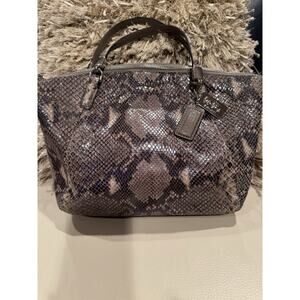 Coach Madison Embossed Python Kelsey Satchel Handbag Crossbody